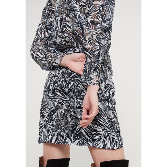 IRO Jenian metallic mini dress animal print 38/US6 - Picture 4 of 12